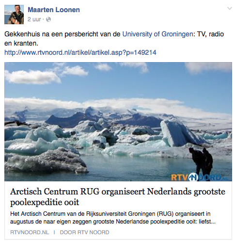 De RUG, een reisbureau voor arctisch academisch toerisme
