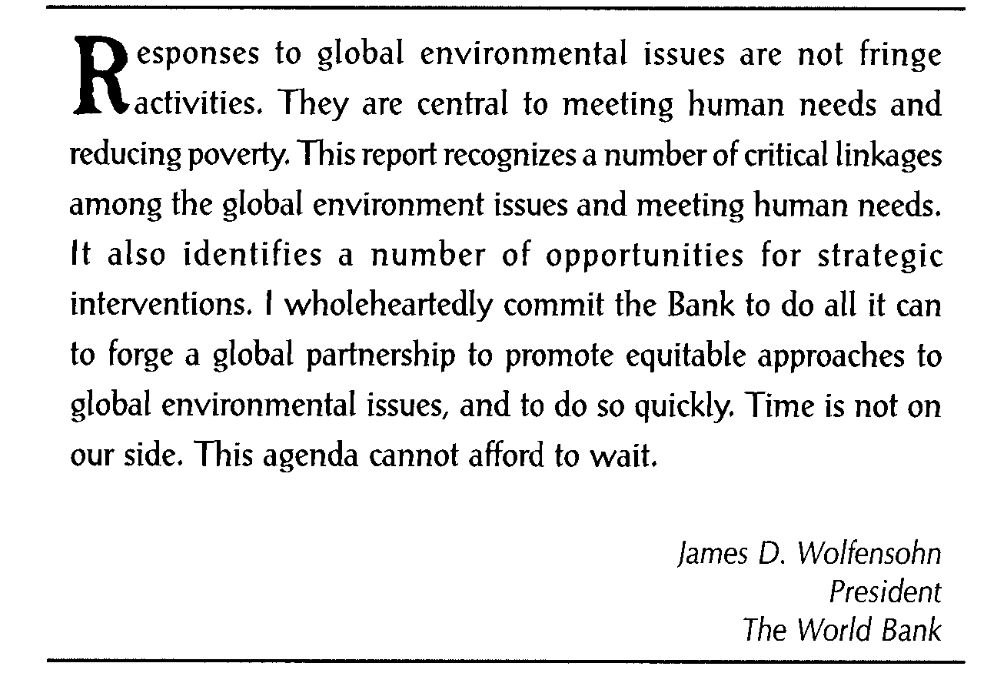 Wanneer de Wereldbank bezorgd over 'biodiversiteit' gaat doen, kunnen mens en natuur zich bergen....