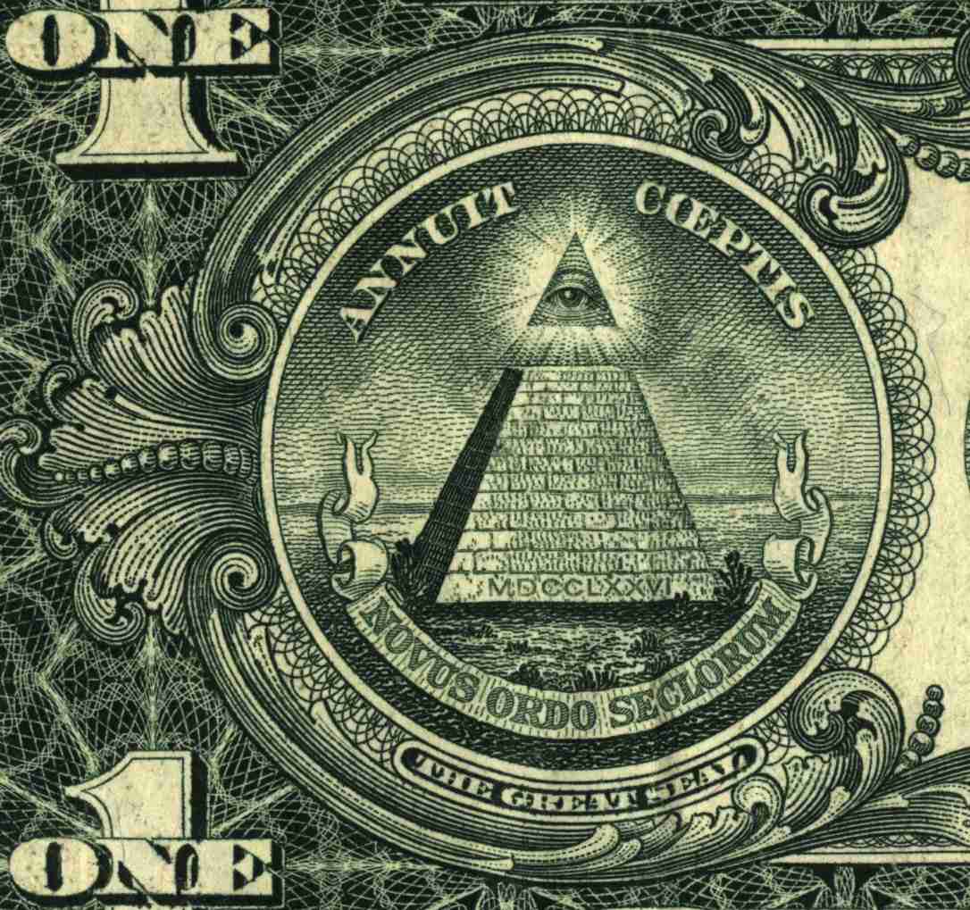 Nieuwe Wereld Orde, het staat op een 1 dollar biljet sinds 1933