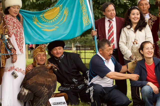 ...totemdier in de vlag van Kazachstan