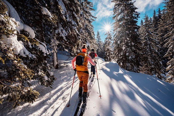 Mountaineer,Backcountry,Ski,Walking,Ski,Alpinist,In,The,Mountains.,Ski