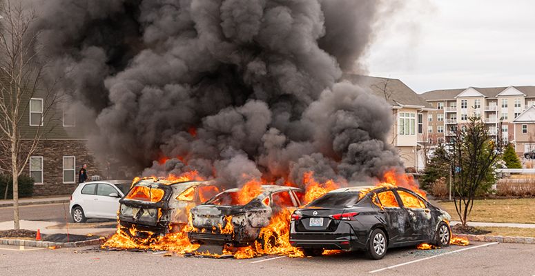 electric cars on fire