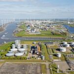 Aerial,From,Windmills,And,Industry,At,Eemshaven,In,The,Netherlands