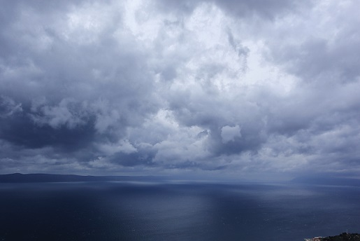 Cloudy,Sky,Before,Rain,,Gloomy,Clouds,Over,The,Sea