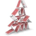 House,Of,Cards,3d,Falling,Down,,Isolated,On,White